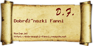 Dobránszki Fanni névjegykártya